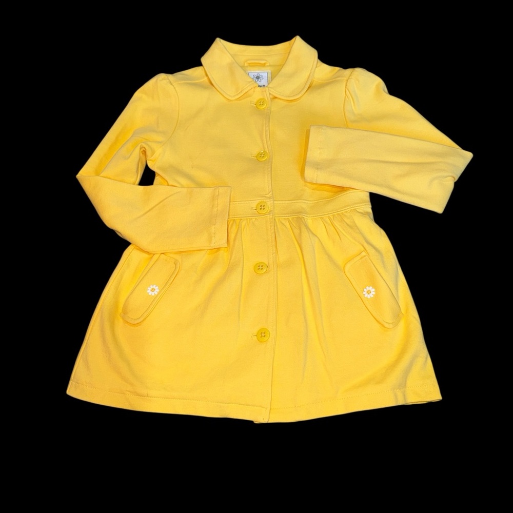 Bright Yellow Button-Up Coat Gymboree Girls Large 10-12